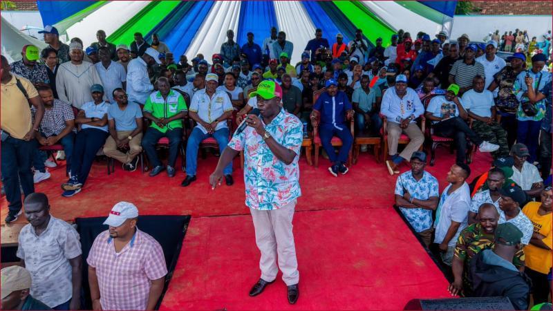 Former deputy president Rigathi Gachagua in a past political rally.